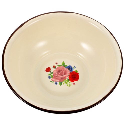 Enamel mixing bowl large - enamel, old