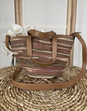 Whistles jute & leather trim small handbag shoulder bag