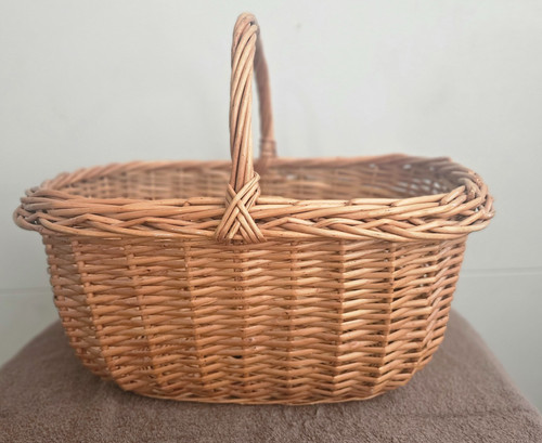 Vintage wicker basket handles - wicker,