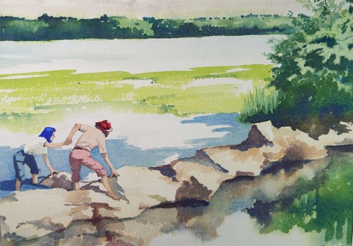 Original watercolour figures - original, 'figures