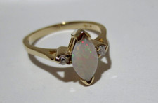 14K YG NATURAL OPAL & DIAMOND