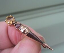 Victorian 9ct Rose Gold , Citrine Agate Sgian Dubh / Skean Dhu Dirk Brooch