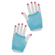 FISHNET GLOVES SHORT MESH FINGERLESS 1980'S NEON TUTU FANCY DRESS HEN STAG NIGHT