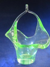 Vintage Uranium Glass Basket