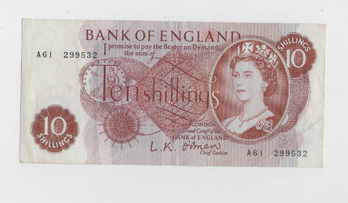 1961 bank england ten - 1961,