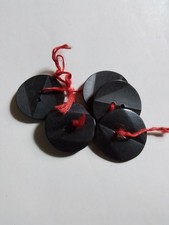 5 Black  Bakelite Buttons