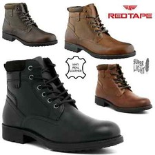 Mens Leather Red Tape Military