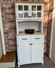 Tall Kitchen Larder Cupboard Cabinet Pantry Utility Display Unit Furniture White