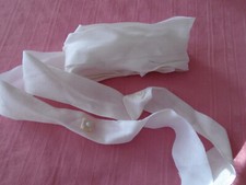 White cotton Popper Tape:  1 yard x 1" wide: