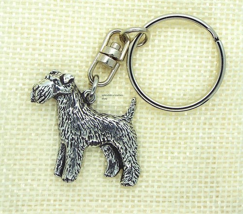 Silver pewter fox terrier dog - silver,