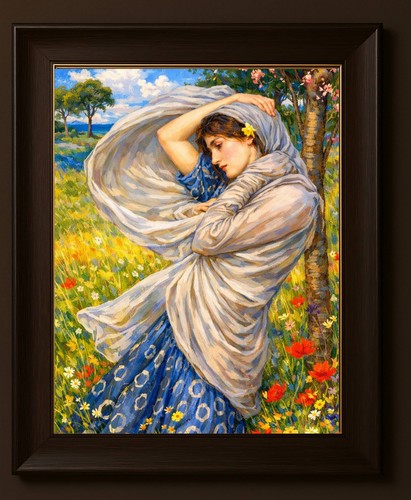 7x5 pre raphaelite boreas - pre-raphaelite,