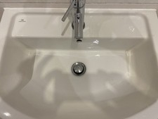 Porcelanosa NK Wall Mounted Bathroom Sink with Chrome Mixer Tap Single Lever