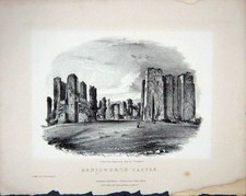 Original Old Antique Print