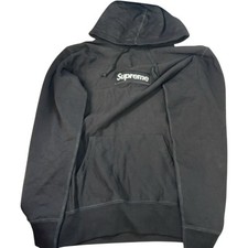 SUPREME Box Logo Hoodie Men's Medium Black Cotton Pullover Trendy