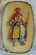 Vintage Chalkware Bossons Wall Plaque Arabian Soldier Warrior Need re-paint