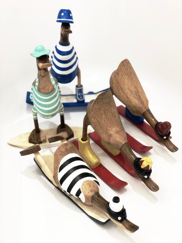 Wooden duck ski surfer - duck,
