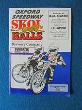 Oxford Speedway Programme 22/10/89 G.M. Classic / 16 Lapper