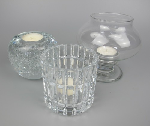 Glass tea light candle holders - tea,