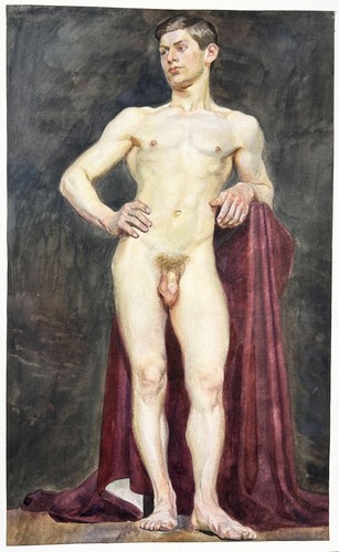 Male nude standing nude man