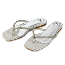 Womens Diamante Thong Sandals