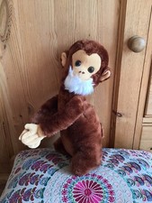 Vintage Brown Monkey Ape Chimp Plush Soft Stuffed Animal Toy 11"