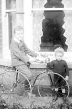 Hme-34 Social History, Boys With Vintage 3 Wheel Trike Bicycle. Photo