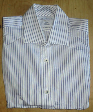MENS 15" COLLAR T M LEWIN JOHN FRANCOMB  FRENCH CUFF STRIPED COTTON SHIRT