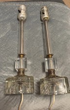 Pair Art Deco Clear Glass