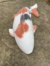 Large hand cast koi carp fish- garden pond ornament slight second