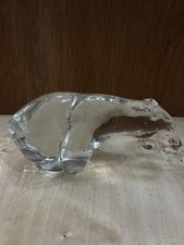 Clear Crystal Polar Bear Glass Ornament Animal Figurine