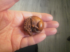 Hand Carved wood netsuke horse