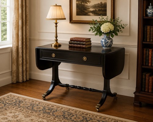 Vintage regency style ebonised - style,