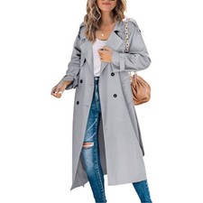 Women's Long Trench Coat Lapel