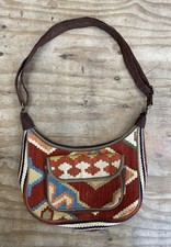 Vintage Fine Shi Raz Hand Woven  Geometric Design Ladies shoulder Bag Flat Weave