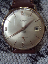 Rare Gents Vintage Valorus 17 Rubis Date Display Gold Plated  Watch  - W/Order