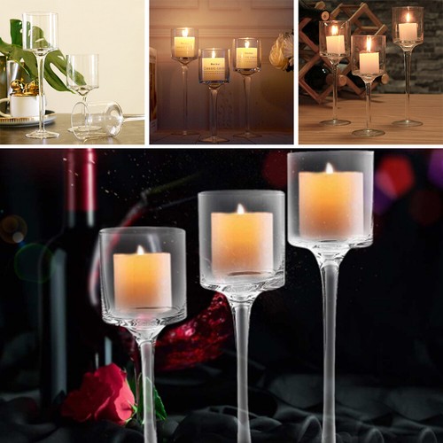 Set tall glass candle - 3,