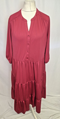 Damart tiered dress cerise - damart,