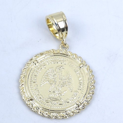 New mexican coin pendant gold - mexican,