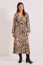 Dorothy Perkins Animal Midi Dress Womens Casual Dresses
