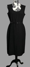 Autonomy Black Scoop Neck Belted Formal Professional Attire Dress Size 12