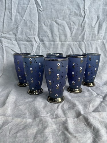 Vintage blue glass frosted - vintage,