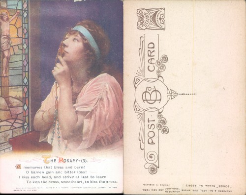Woman praying with rosary