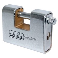 Burg-Wachter Quadra 555 80mm Steel Armoured Brass Shutter Padlock FREE UK POST 