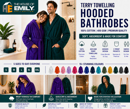Terry towelling hooded - hooded, bath