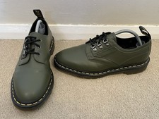 Dr Martens 1461 Verso Khaki Green Leather Womens Shoes - Size UK 7 - WORN ONCE