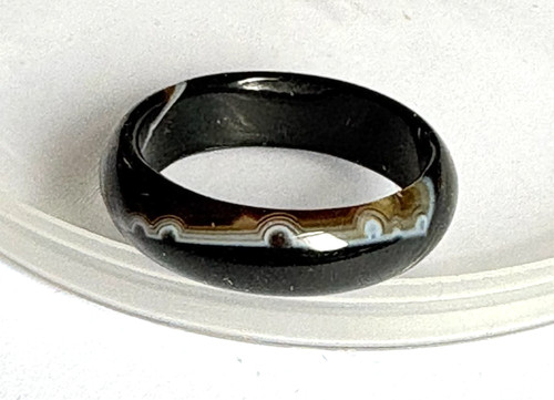 Black coloured banded agate - black,