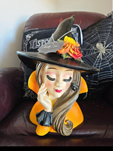 Halloween witch head resin - halloween,