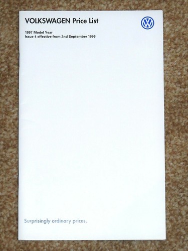 1996 price list - vw,