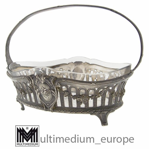 Art nouveau pewter basket bowl - nouveau,