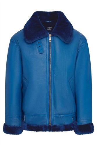 Mens blue shearling aviator - mens,
